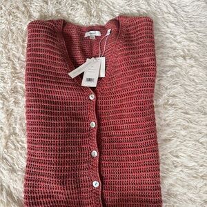 Women's VINCE Crochet Marled Cardigan Sweater